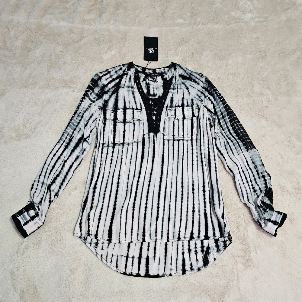 Rock & Republic Lace-up Front Popover Blouse